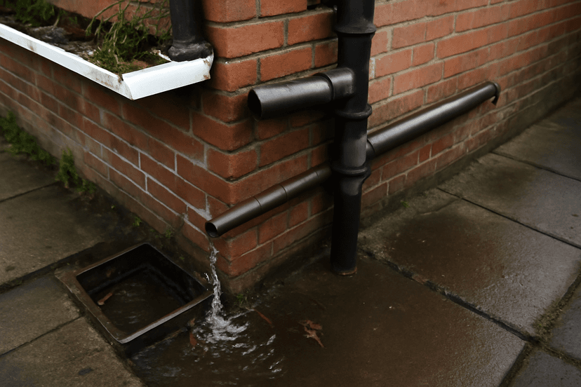 Blocked drains, leaking gutters, and damaged external pipes