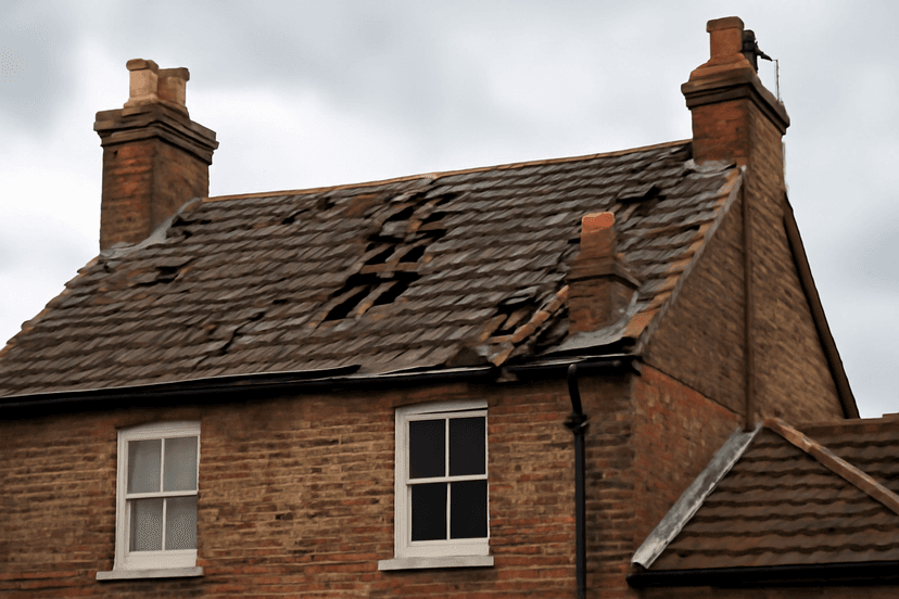 Damaged or missing roof tiles and structural roofing issues